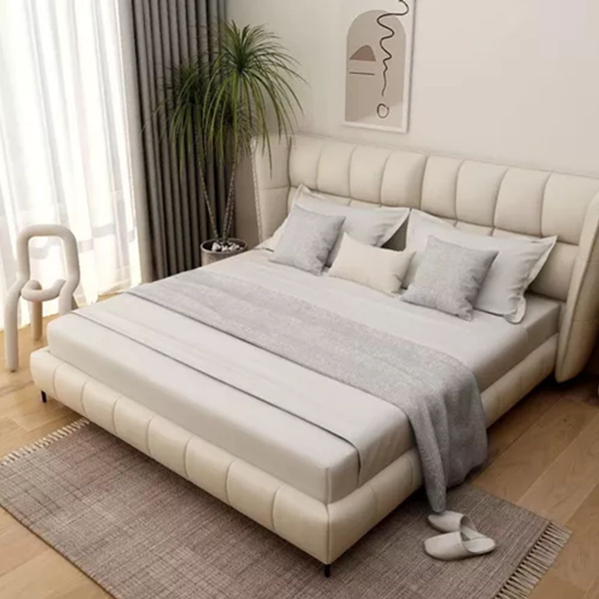 GENERICO - Piecera 60x220 cm + 2 fundas para cama gruesa color gris claro