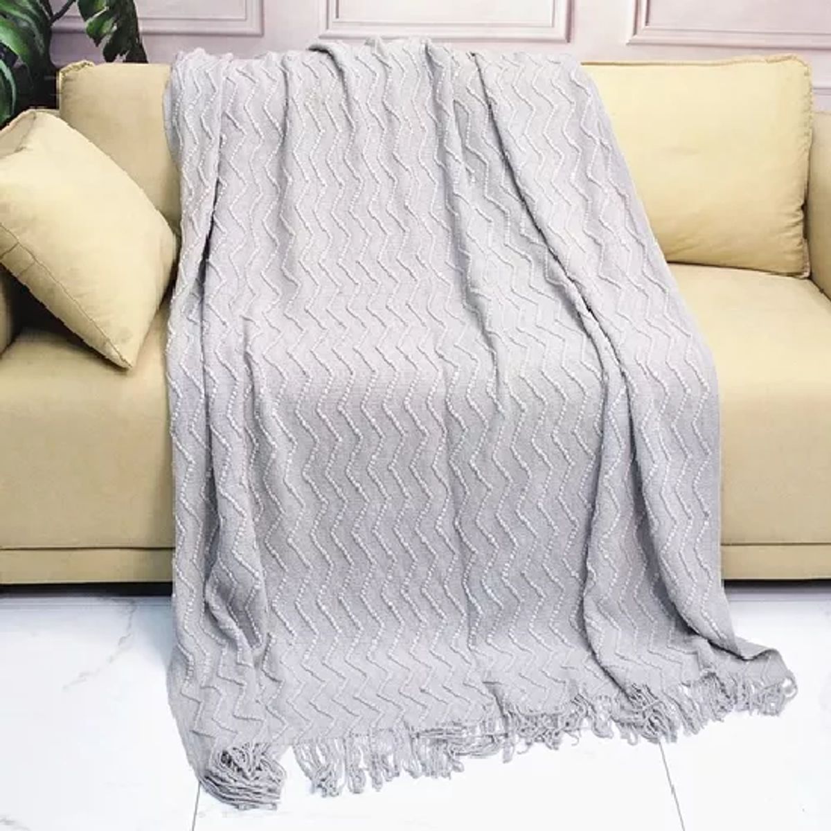 GENERICO - Piecera de cama manta sofá grueso 500g color gris