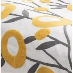 GENERICO - Piecera bordada + 2 fundas de cojín diseño floral 10 color blanco