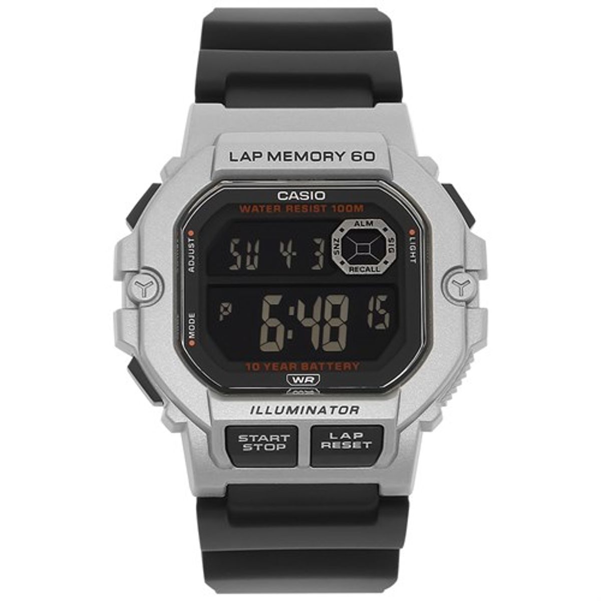 CASIO - RELOJ CASIO WS1400H-1B HOMBRE DEOPORTIVO 60 LAP MEMORIAS