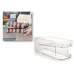 GENERICO - Contenedores De Latas organizadores para refrigerador de 2 niveles