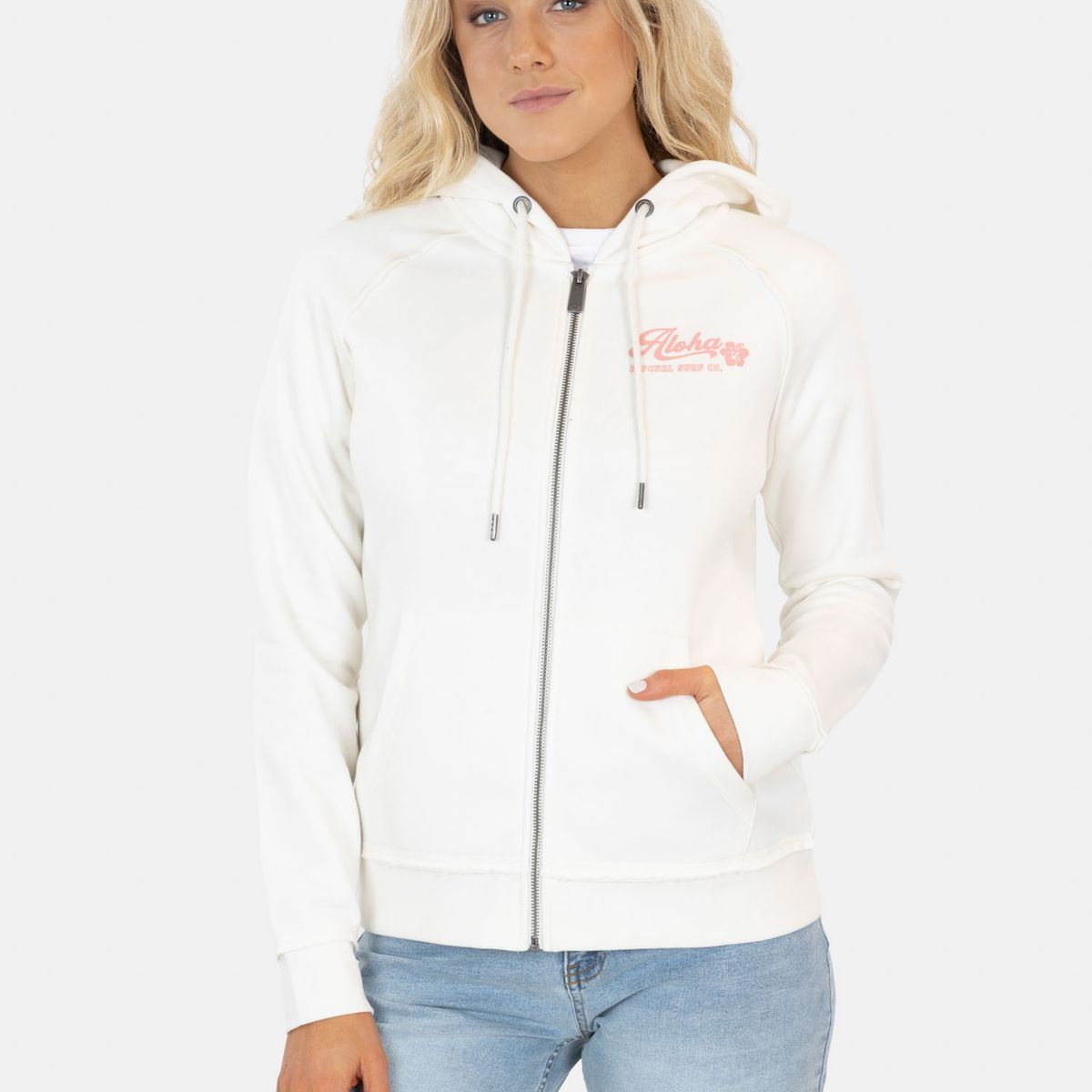 RIP CURL - Poleron FZ Deepcrest Blanco Mujer Rip Curl - Blanco