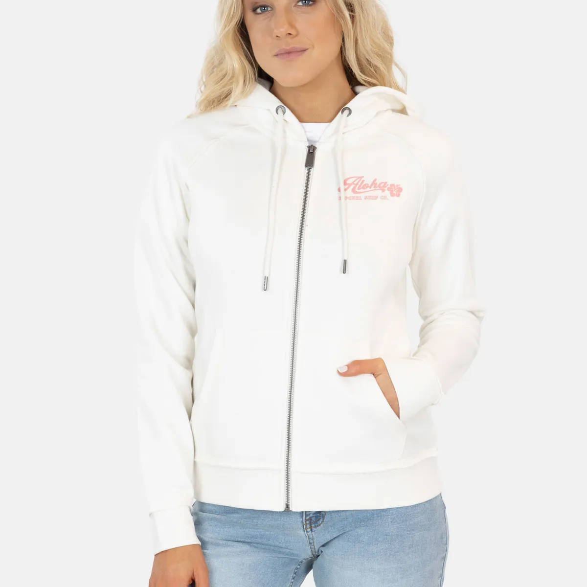 RIP CURL - Poleron FZ Deepcrest Blanco Mujer Rip Curl - Blanco