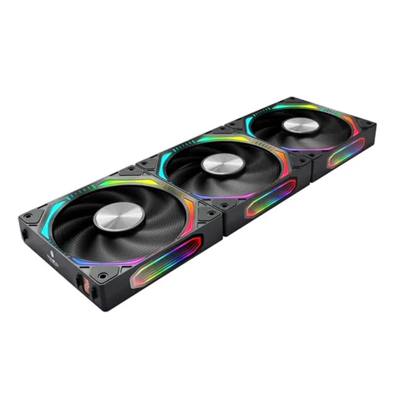 GENERICO - Kit 3 ventiladores kronos argb magnéticos pc black 120mm col