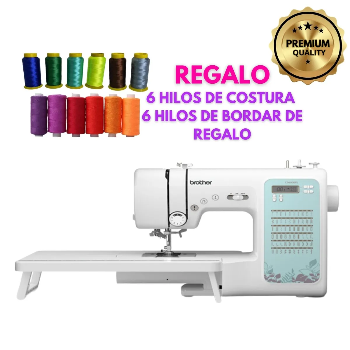 BROTHER - Máquina de coser CS6000XL computarizada + Hilos de Regalo