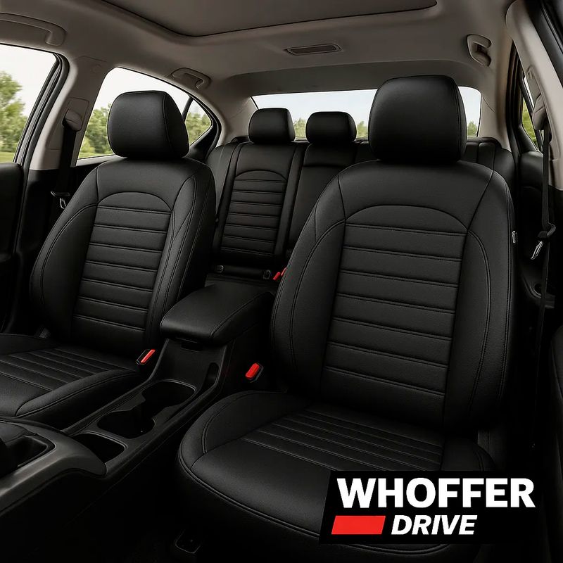 GENERICO - Funda De Asiento Ecocuero Whoffer Set 11 Piezas Luxury negronegro