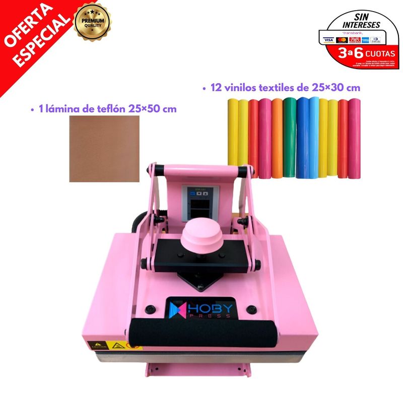 GENERICO - Estampadora Plana color rosada