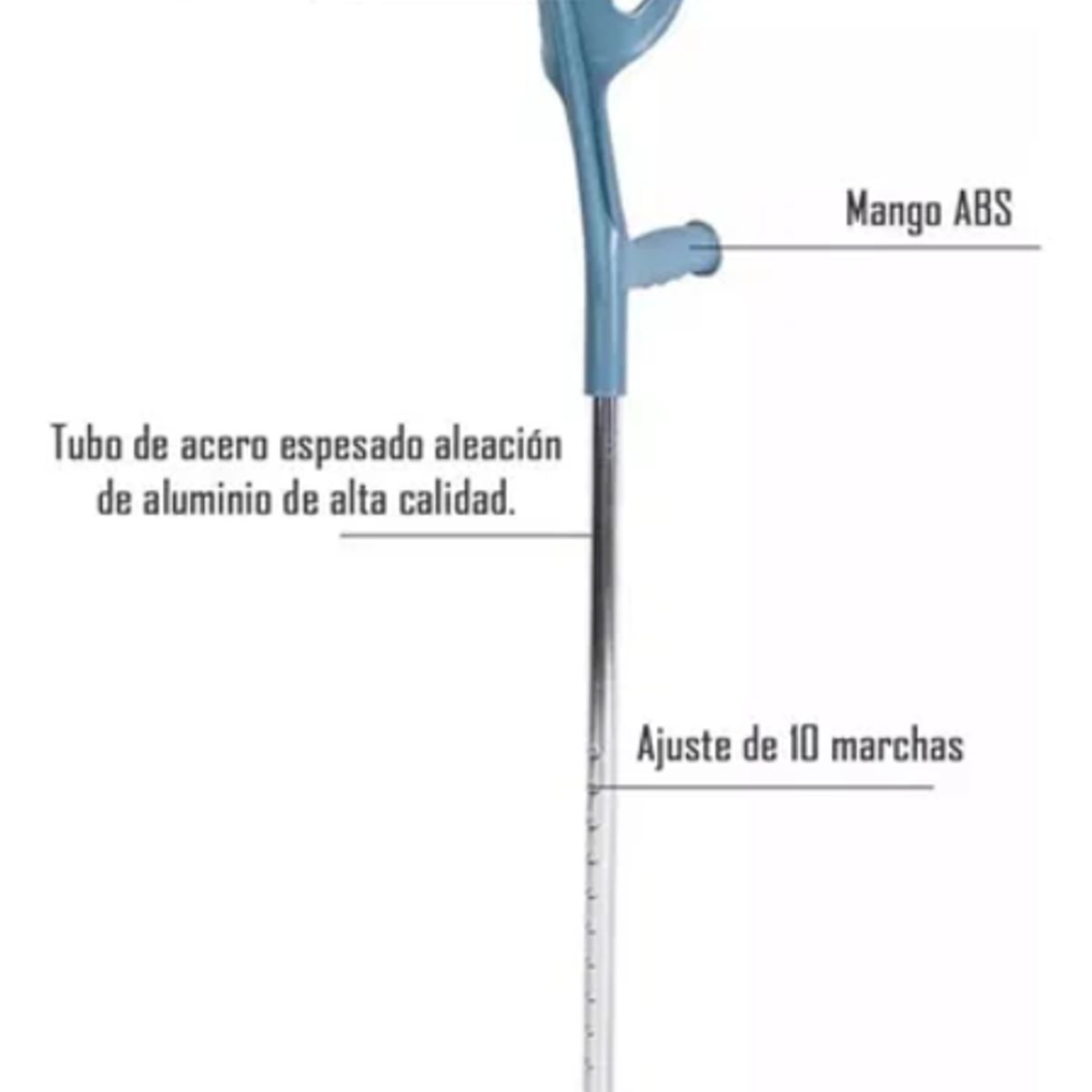 GENERICO - Set 2 muletas baston salud dlx color plateado