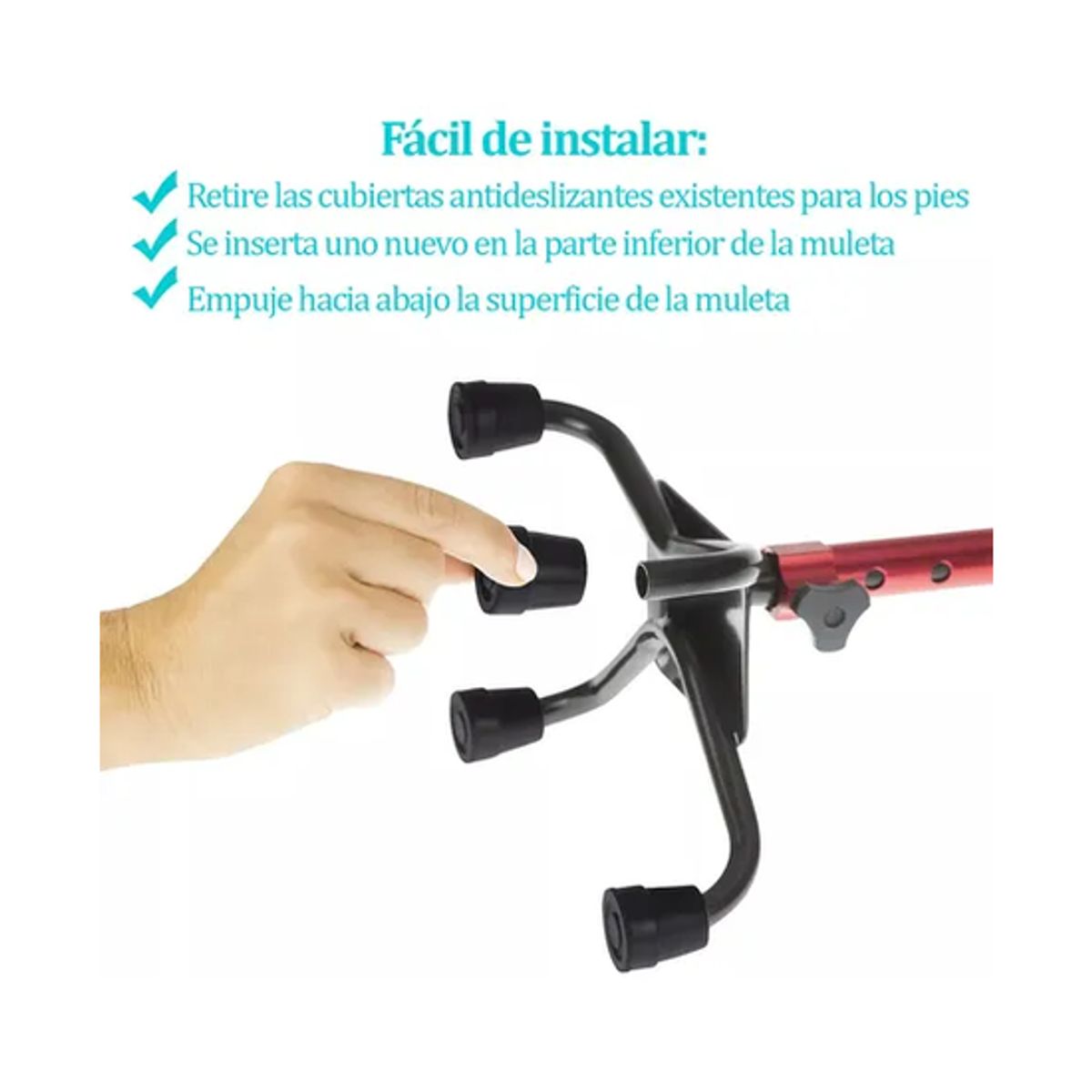 GENERICO - 12 protectora interior antideslizante muleta puntas bastón