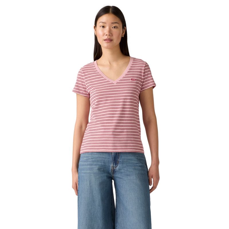 LEVIS - Polera Mujer Perfect Vneck Rosado Levis