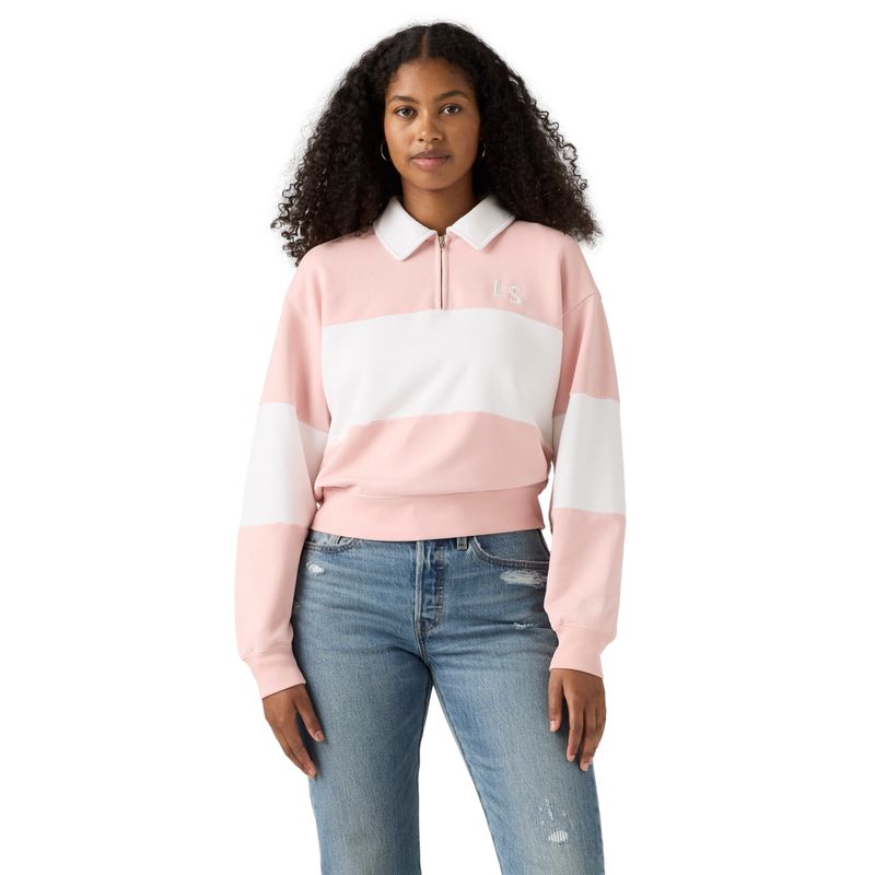 LEVIS - Polerón Mujer Gr Banks 1/4 Zip Rosado Levis