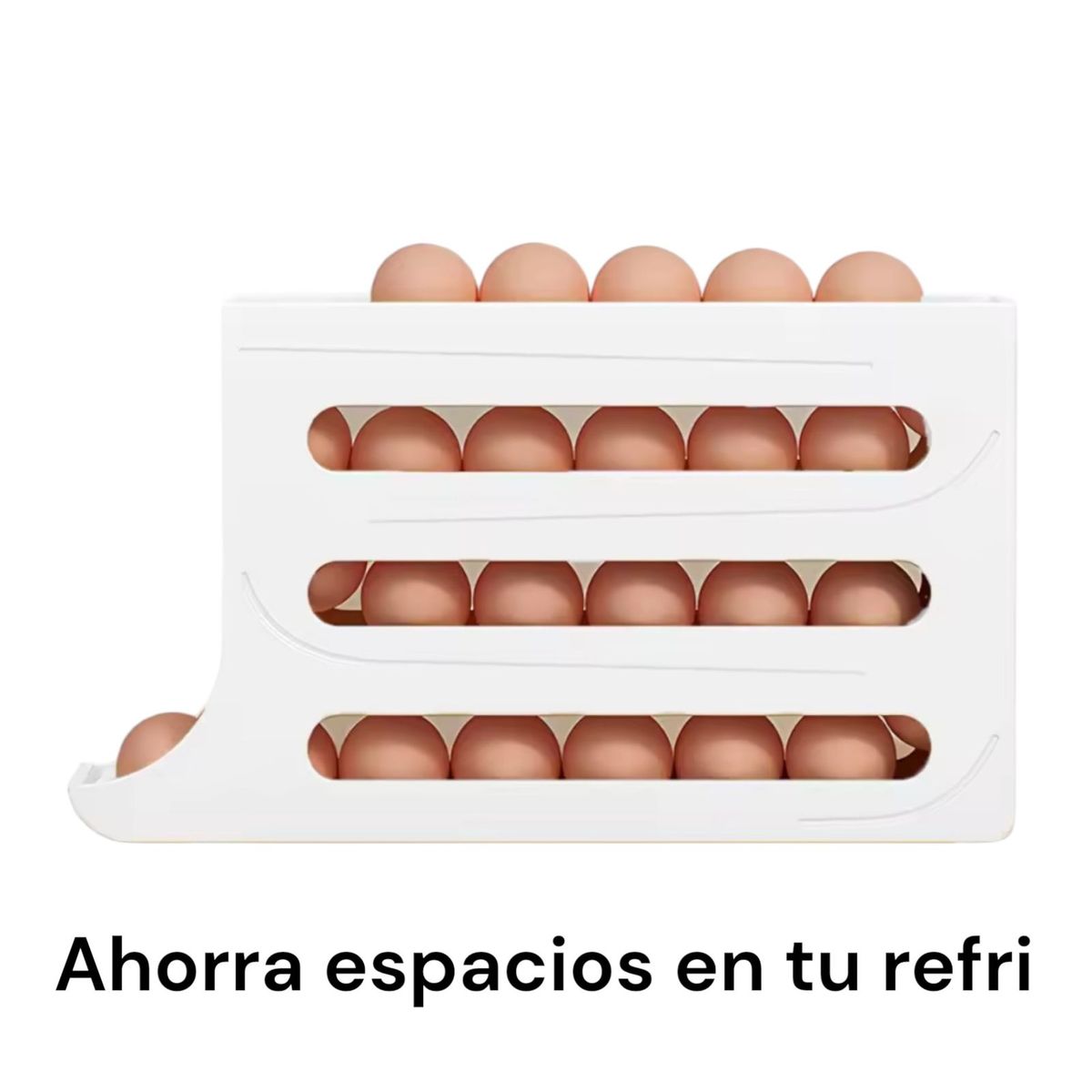GENERICO - Dispensador De Huevos Para Nevera Portahuevos Huevera 30 Uni Blanco