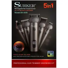 GENERICO - Afeitadora Set 5 en 1 Afeitado y Recorte Multifuncional Recargable