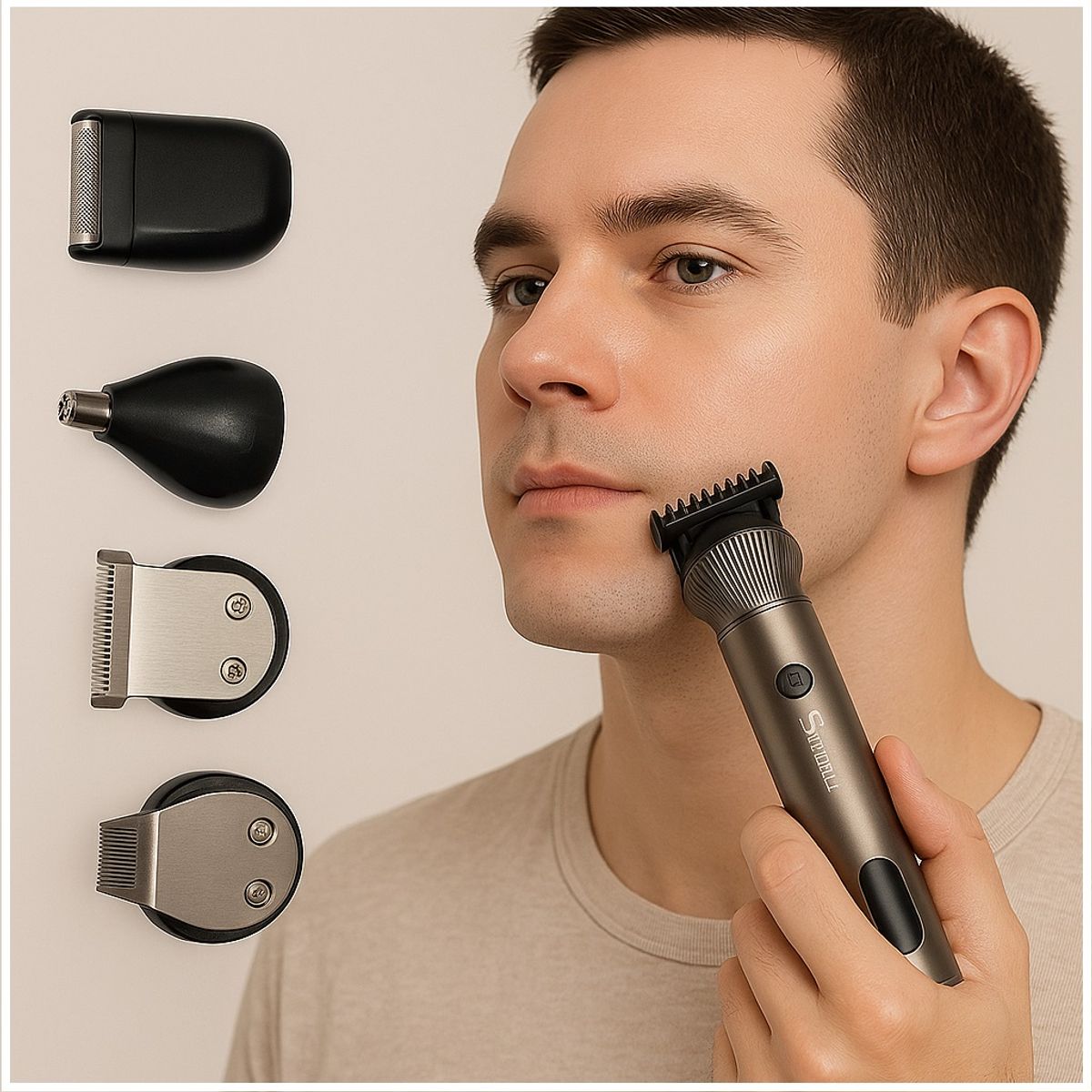 GENERICO - Afeitadora Set 5 en 1 Afeitado y Recorte Multifuncional Recargable