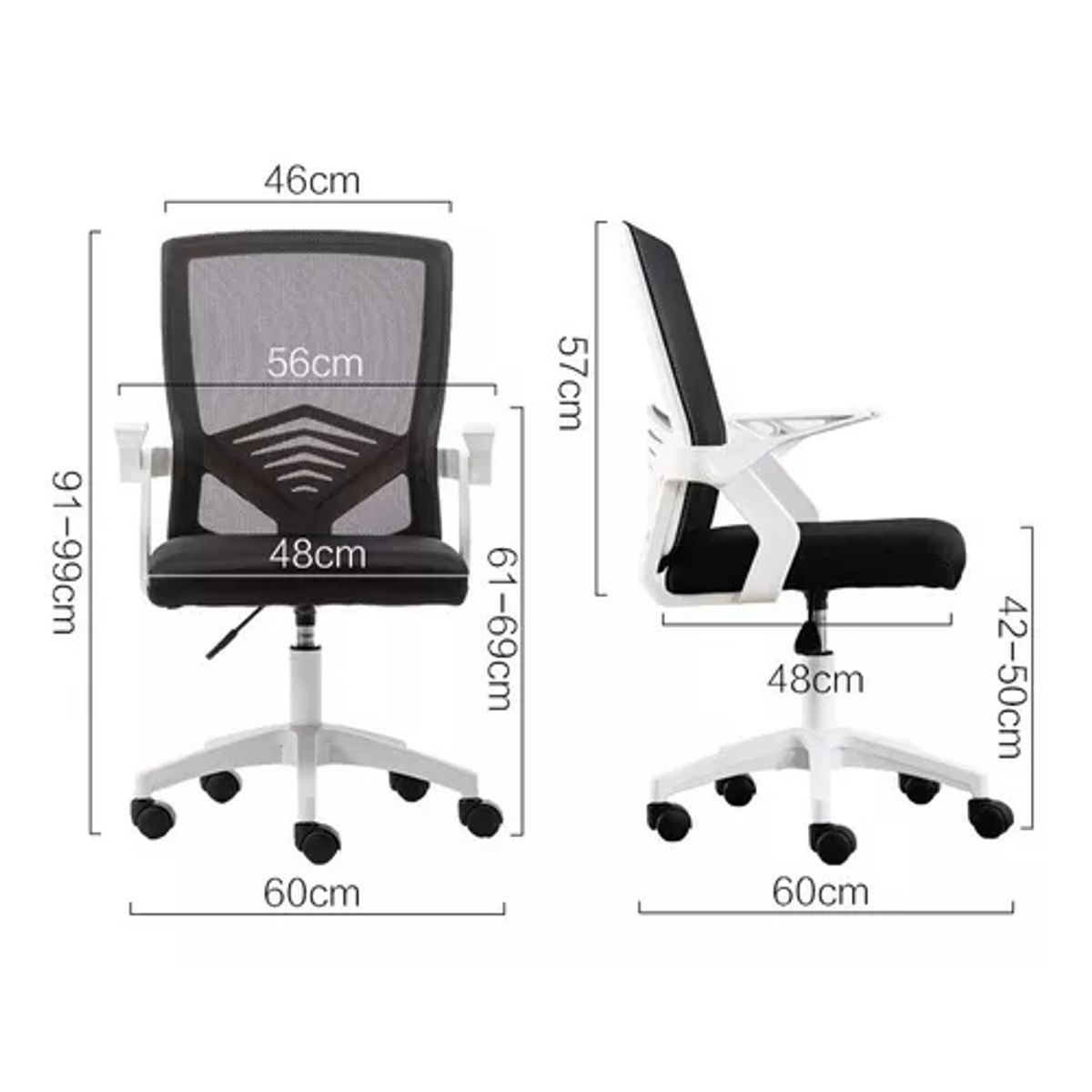 GENERICO - Silla de oficina ejecutiva ergonómica con respaldo de malla negra