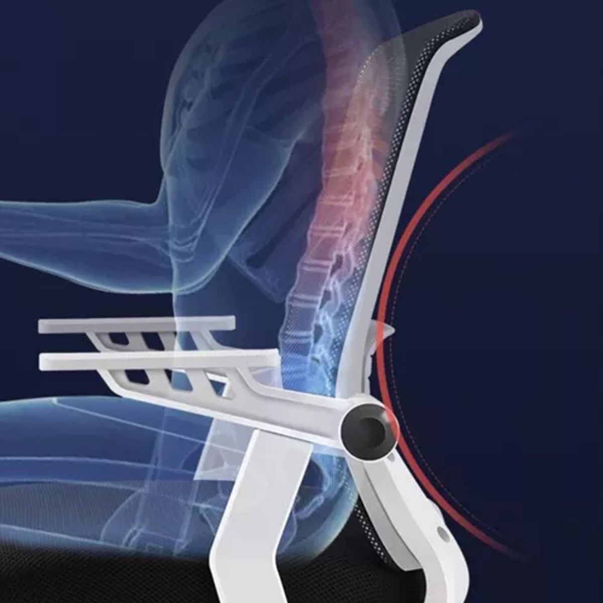 GENERICO - Silla de escritorio Crusec ergonómica con tapizado de mesh negra