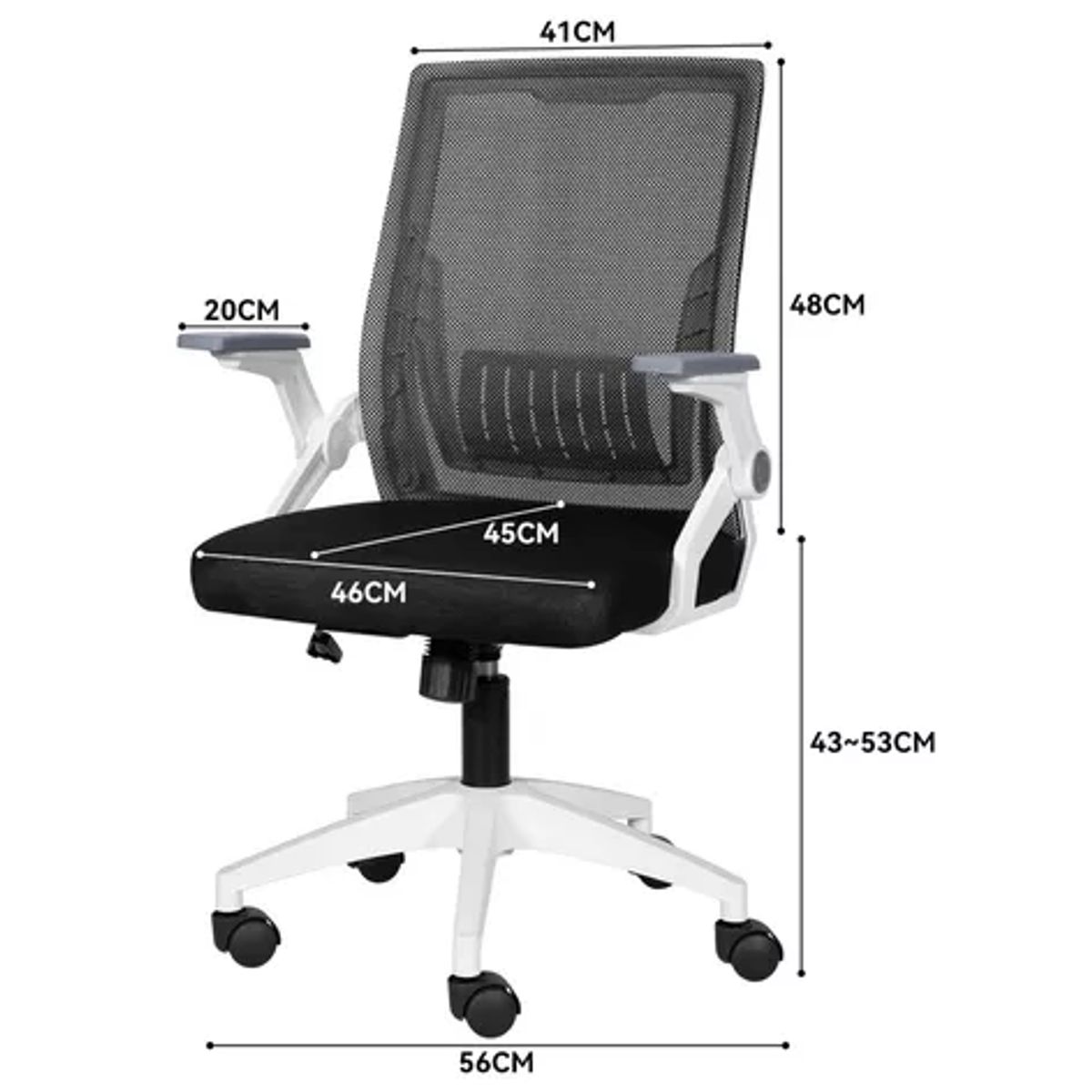 GENERICO - Silla ergonómica-oficina Carla giratoria con asiento de memoria negra