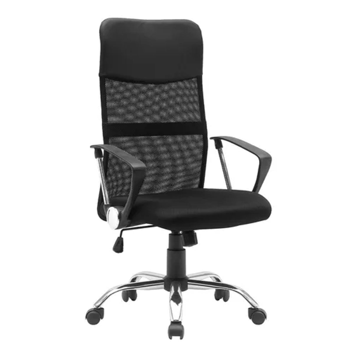GENERICO - Silla de oficina ergonómica Emilio cuero con malla color negro