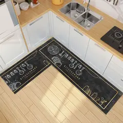 GENERICO - Pack de 2 Alfombras Para Cocina Diseños Modernos y Antideslizante