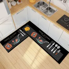 GENERICO - Pack de 2 Alfombras Para Cocina Diseños Modernos y Antideslizante