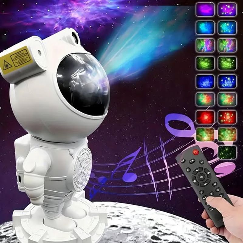 GENERICO - Lampara de proyeccion forma de astronauta y altavoz bluetooth 5 V 2 A