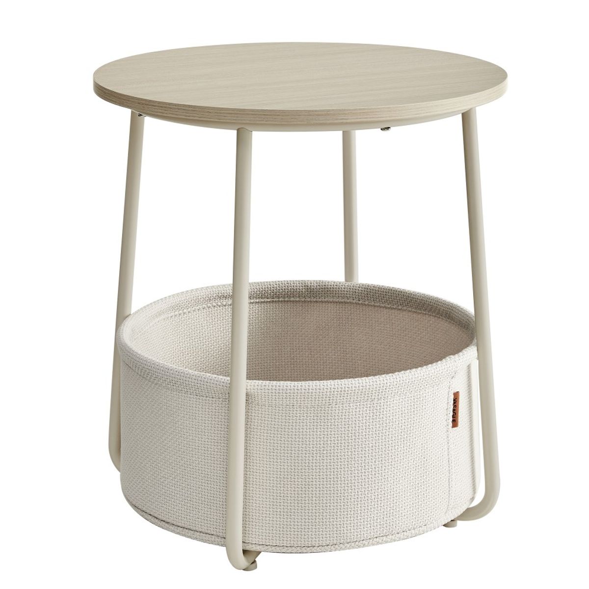 VASAGLE - Mesa lateral Modern con cesta de almacenamiento