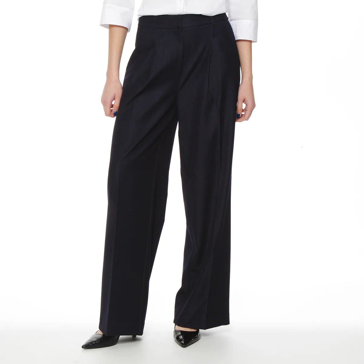 WADOS - PANTALON RECTO TIRO ALTO PRETINA BASICA