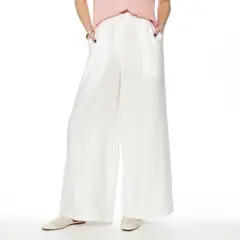 WADOS - PANTALON WIDE LEG TIRO ALTO PRETINA BASICA 1 BOTON