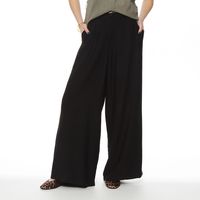 PANTALON WIDE LEG TIRO ALTO PRETINA BASICA 1 BOTON