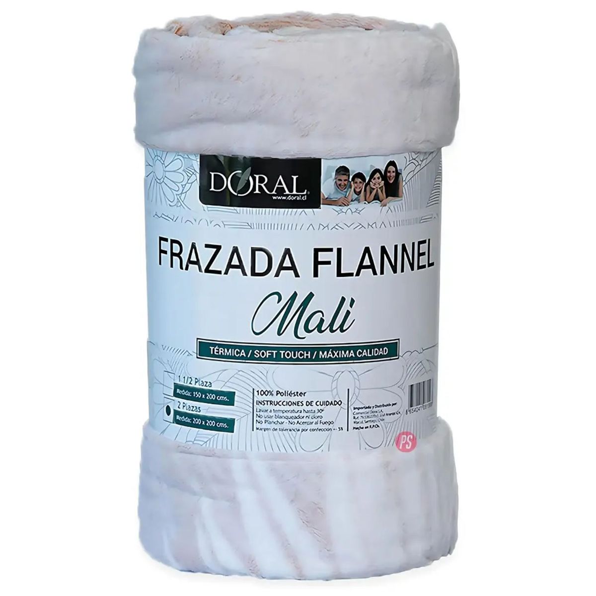 DORAL - Frazada Flannel Mali 2 Plazas Tonos Rosas Doral - PS