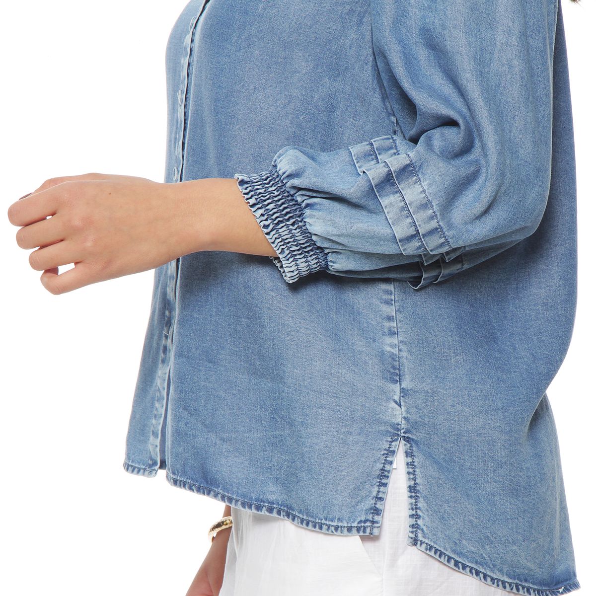 WADOS - BLUSA MANGA LARGA LYOCELL ABOTONADA EN DELANTERO