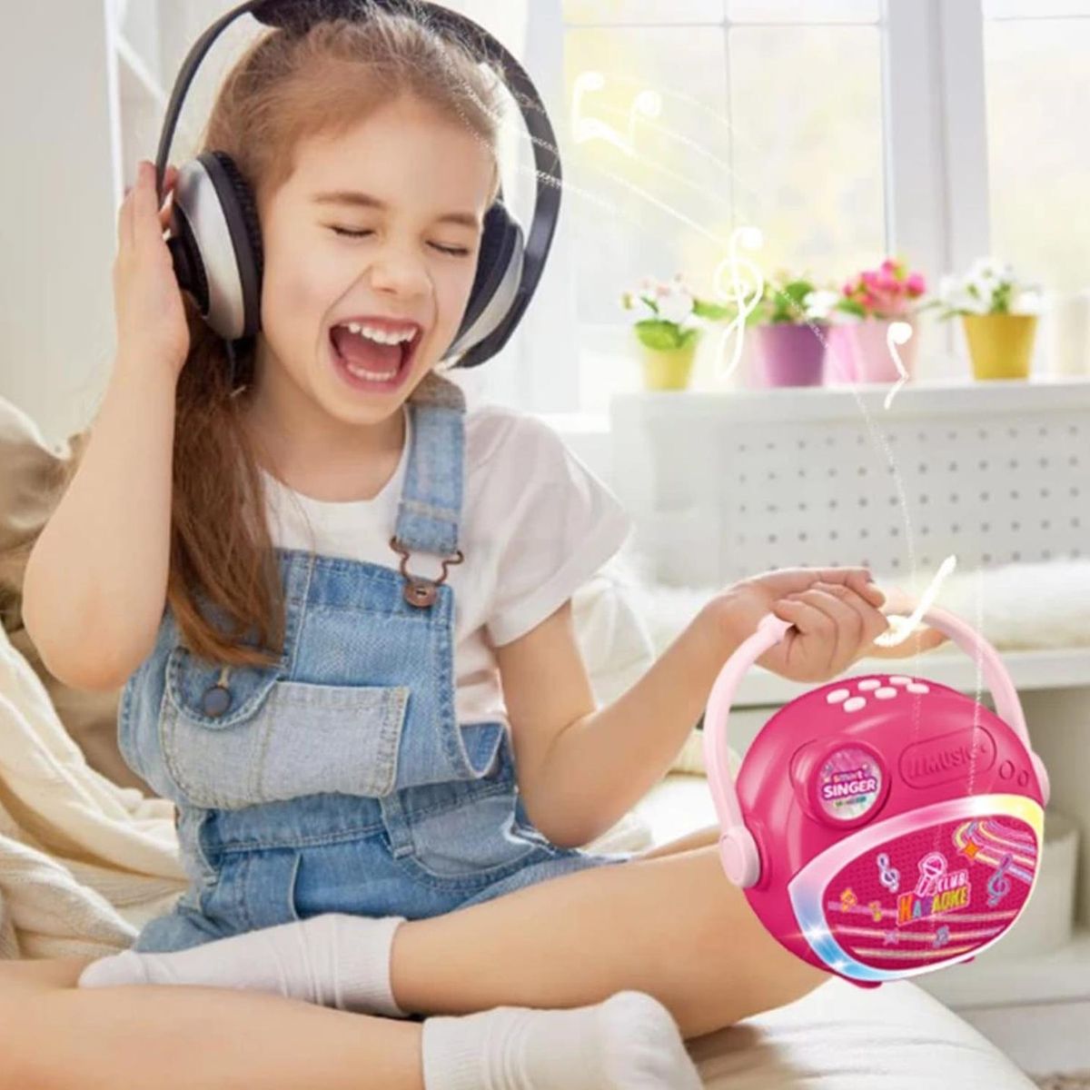 GENERICO - Parlante Altavoz Con Microfono Para Niña Rosa