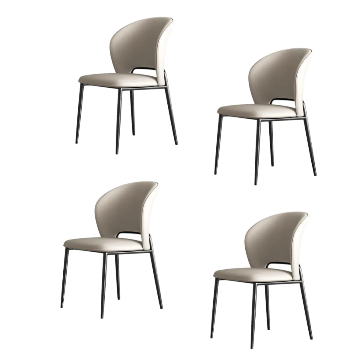 LUBABYCAS - Pack 4 Sillas De Comedor Premium Ecocuero Deli Blancas