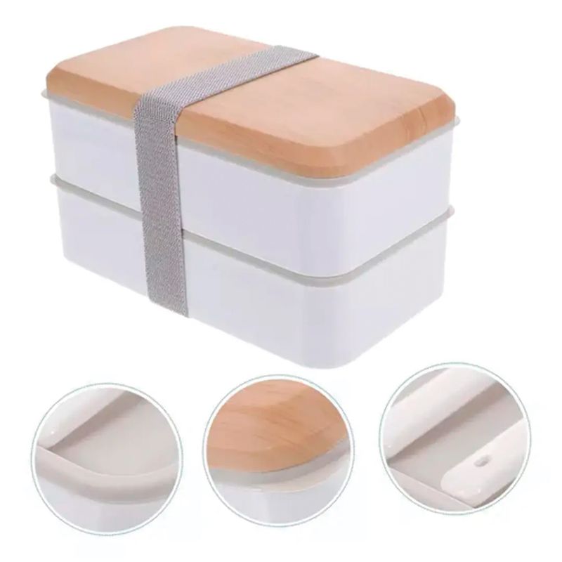 GENERICO - Bento Box Contenedor 1400ml Fiambrera Para Microondas