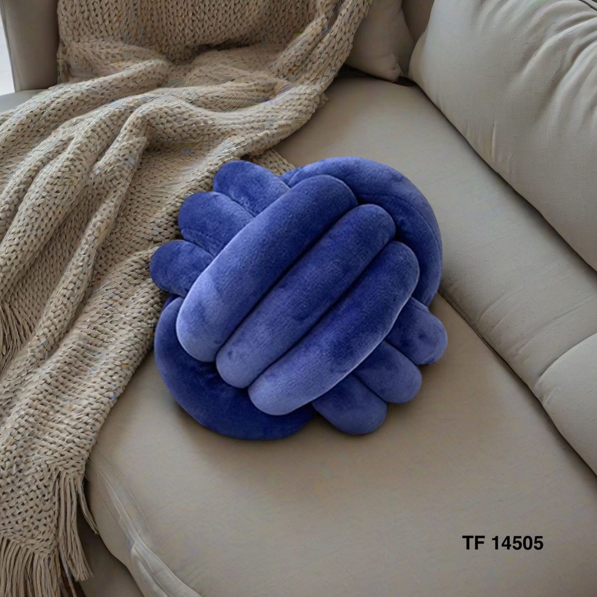 GENERICO - Cojin Tipo Nudo Color Azul