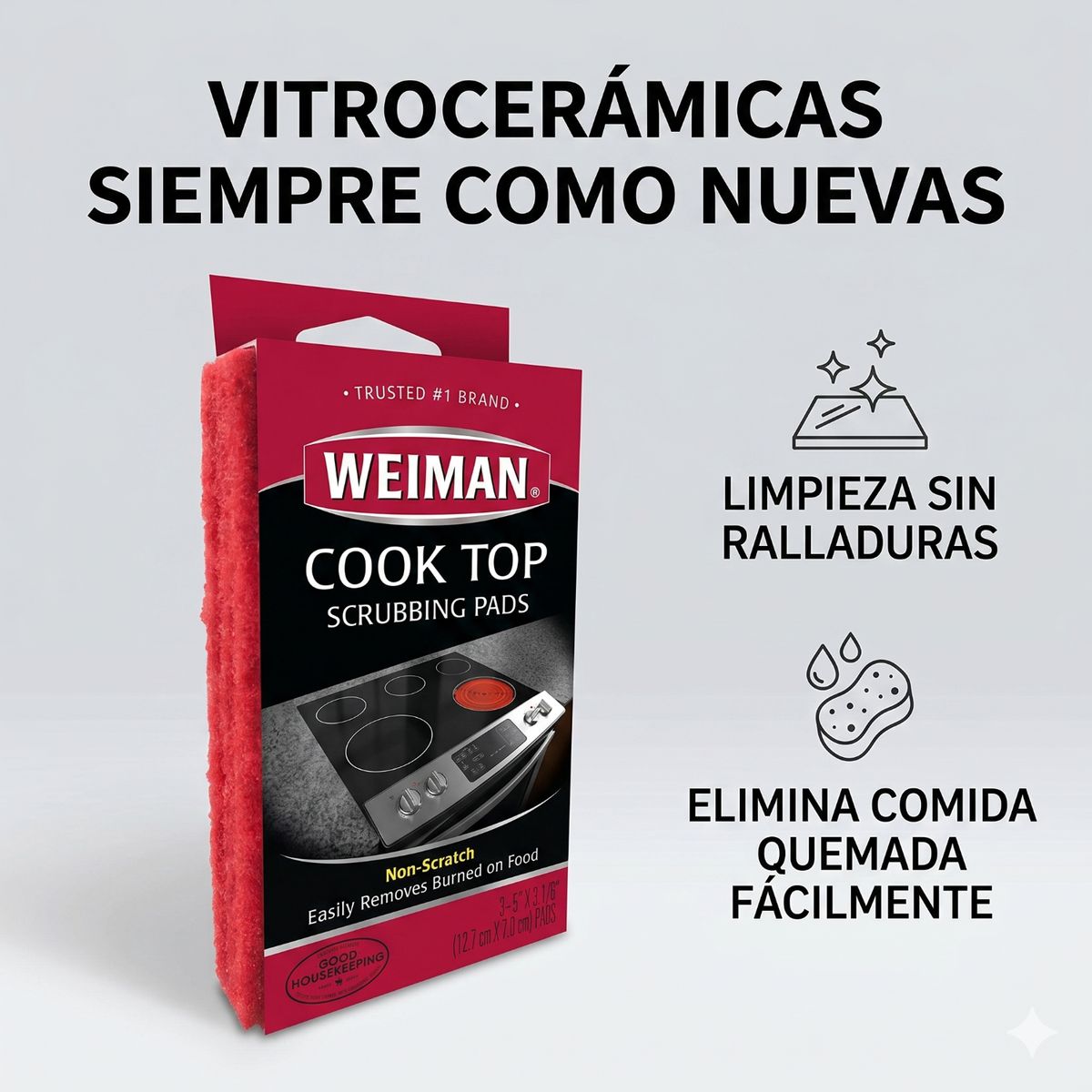 WEIMAN - Esponja Vitrocerámica Weiman 3 Unidades