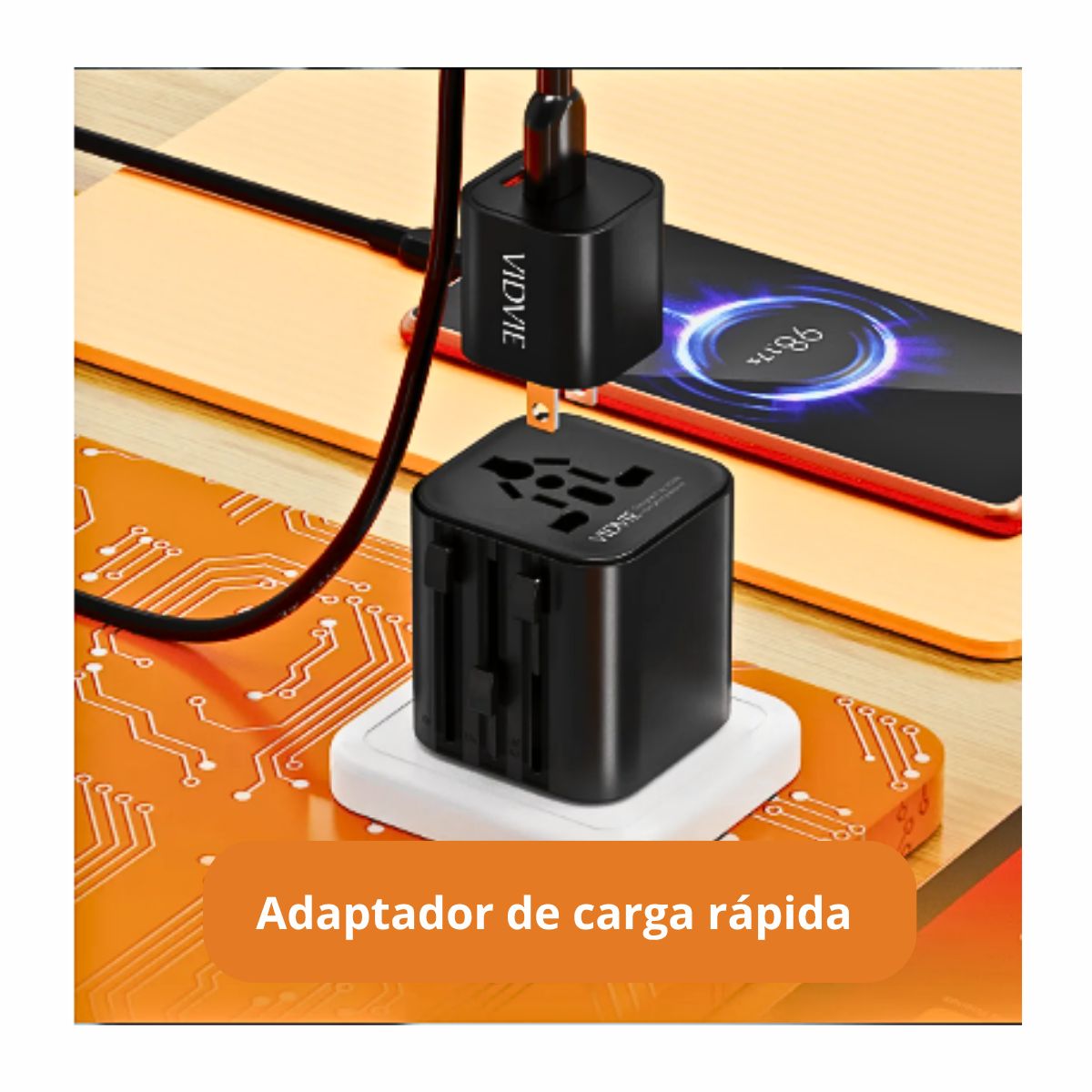 GENERICO - Adaptador Enchufe Universal Viajes Europeo Americano Uk