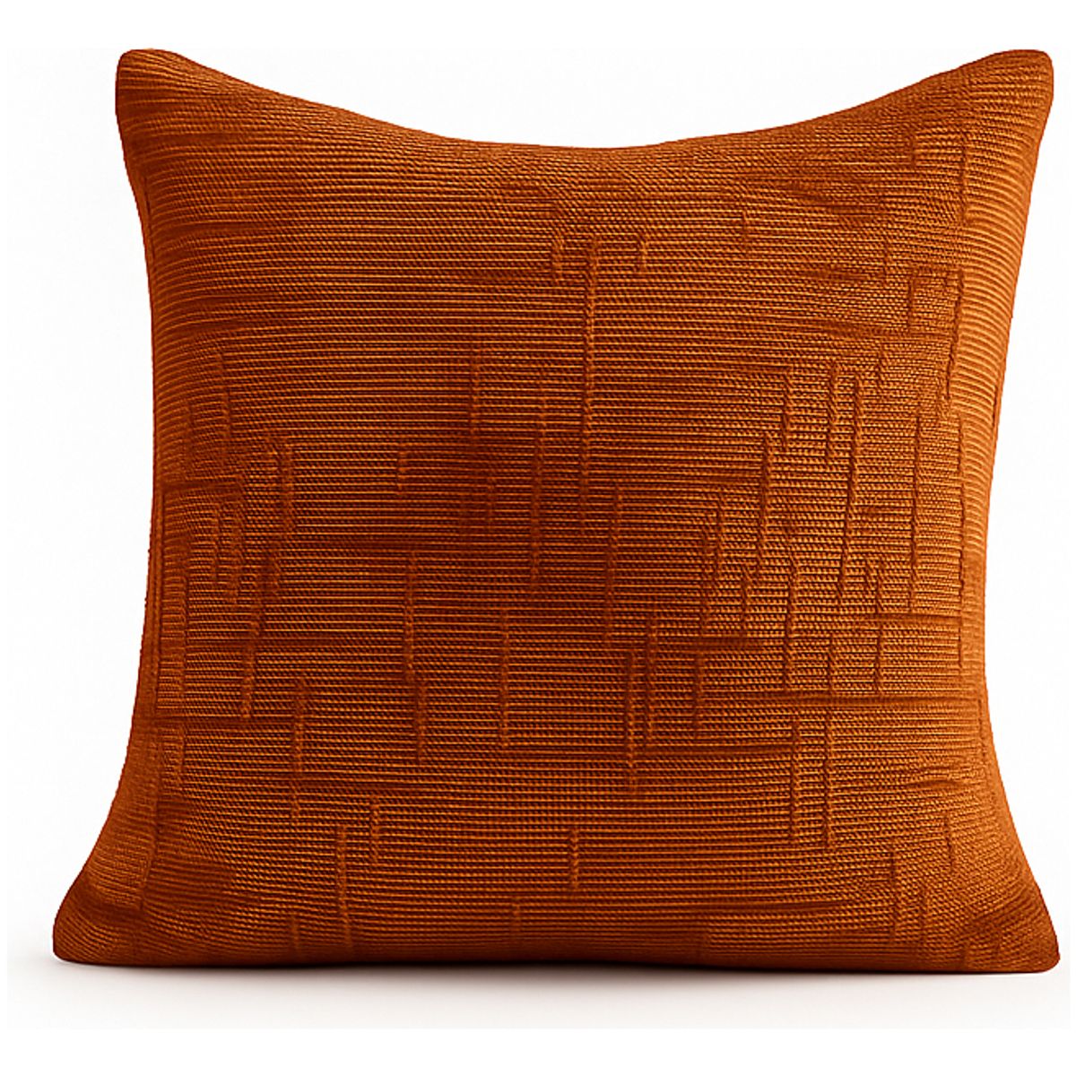 ARMONIA - Funda de cojín chenille terracota decorativa 45x45 suave 744