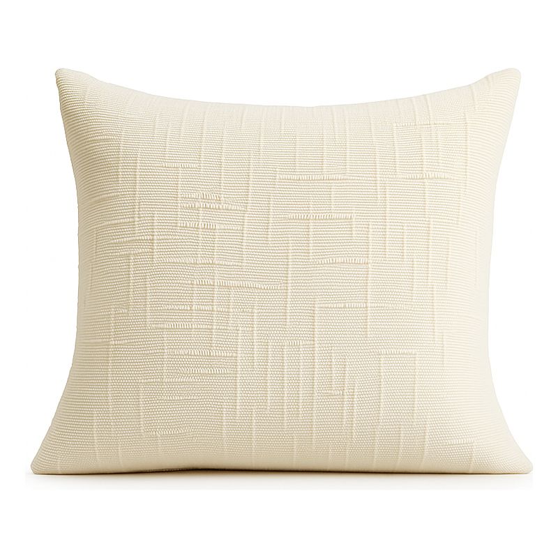 ARMONIA - Funda de cojín chenille beige decorativa 45x45 suave 744