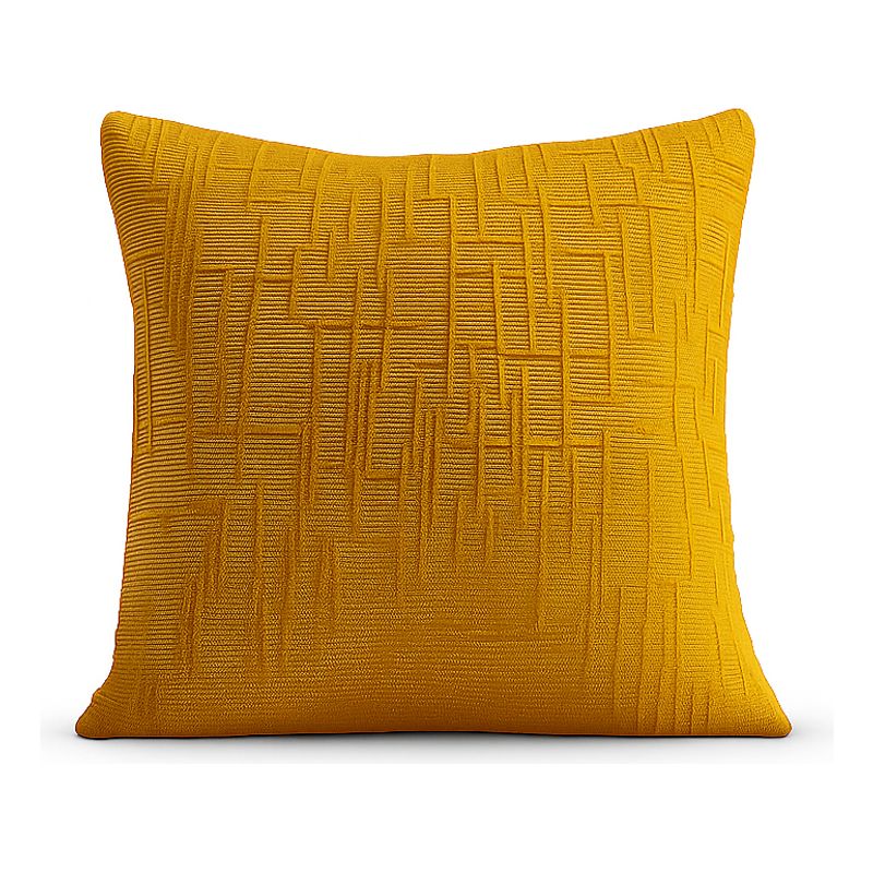 ARMONIA - Funda de cojín chenille amarillo decorativa 45x45 suave 744