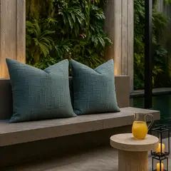 ARMONIA - Pack 2 fundas de almohadón chenille verde 45x45 living dormitorio 744