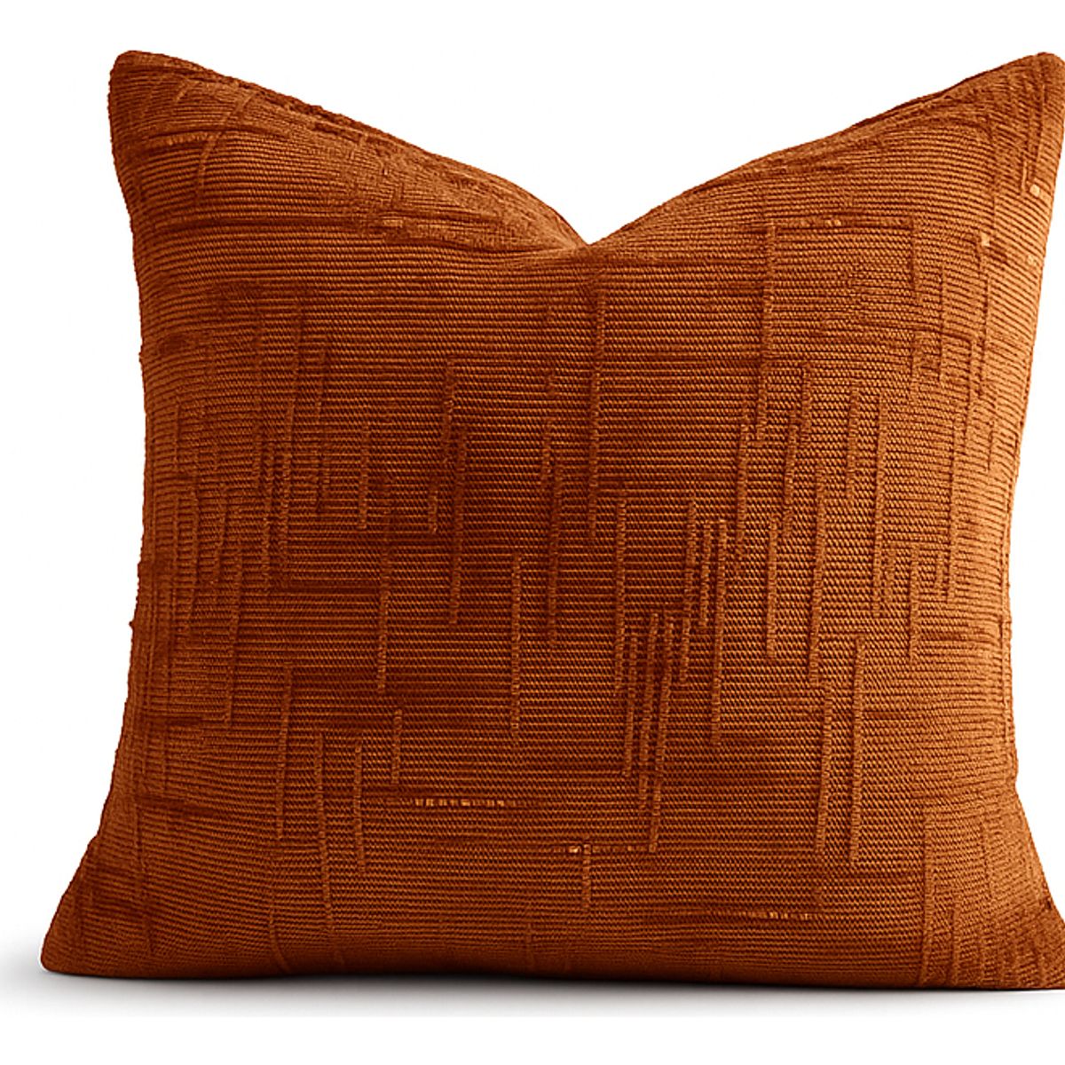 ARMONIA - Funda de cojín chenille terracota decorativa 45x45 suave 744
