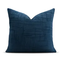 Funda cojín 45x45 color azul textura chenille sofá cama 744