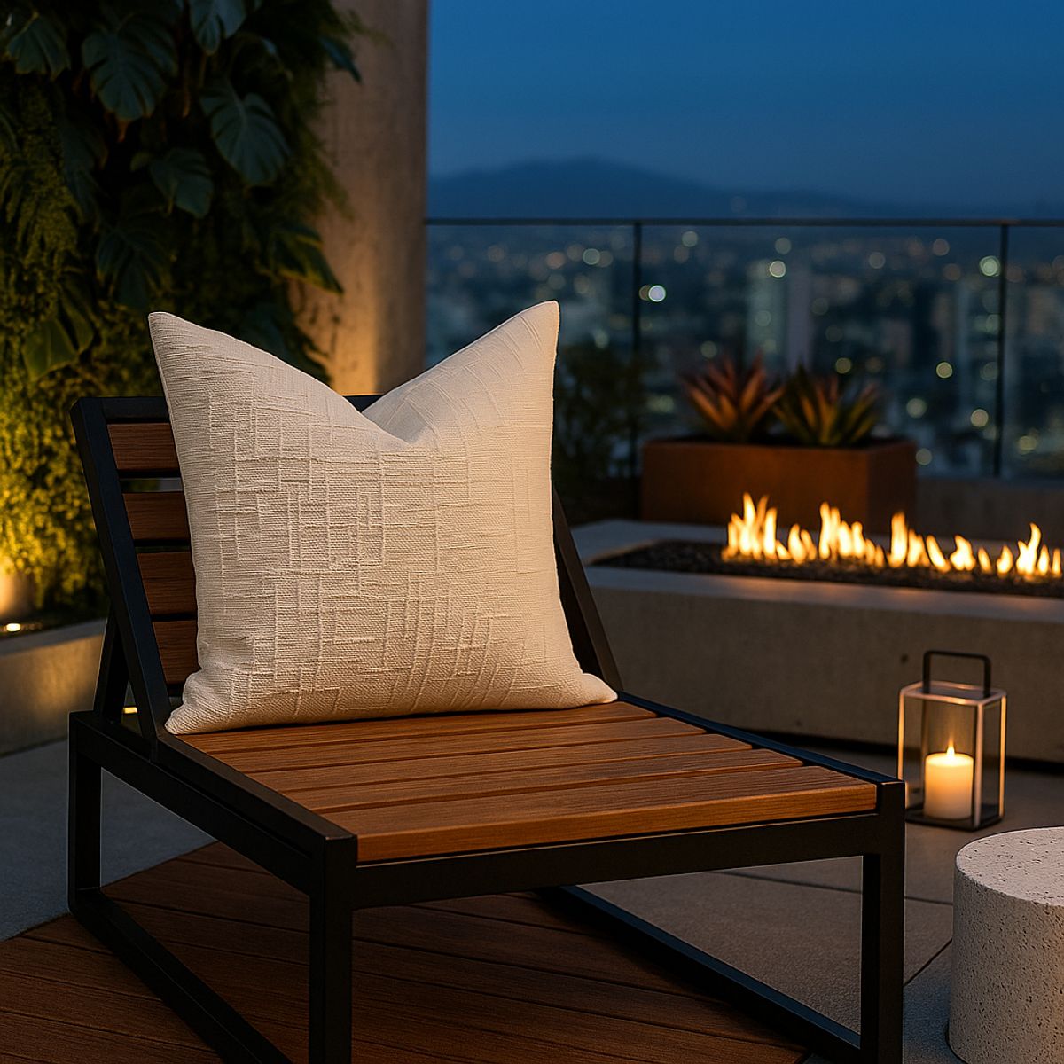 ARMONIA - Funda cojín 45x45 color beige textura chenille sofá cama 744