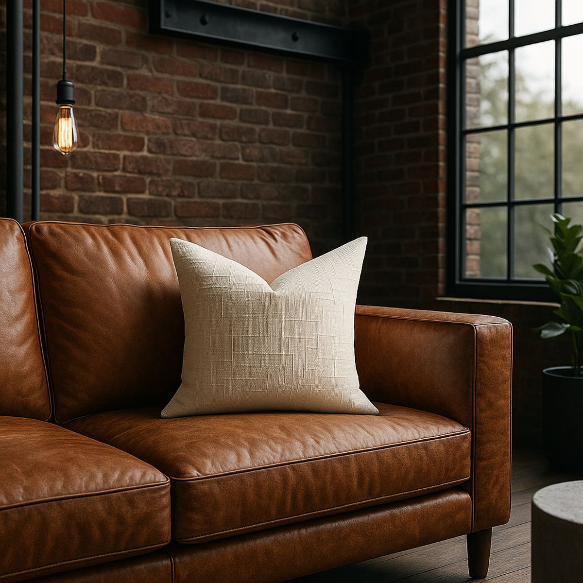 ARMONIA - Funda de almohadón chenille beige 45x45 living dormitorio 744