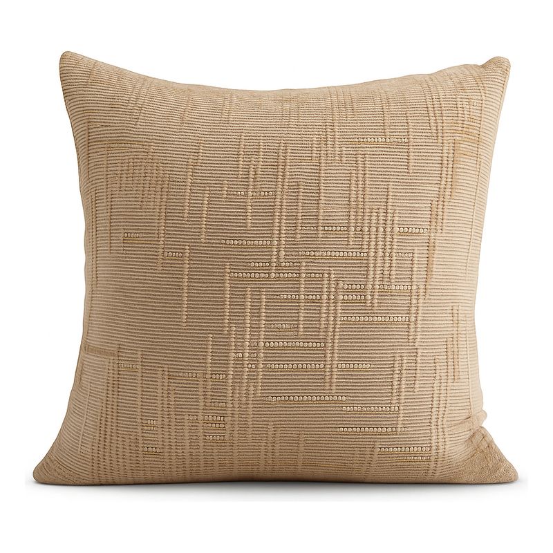 ARMONIA - Funda de cojín chenille crema decorativa 45x45 suave 744