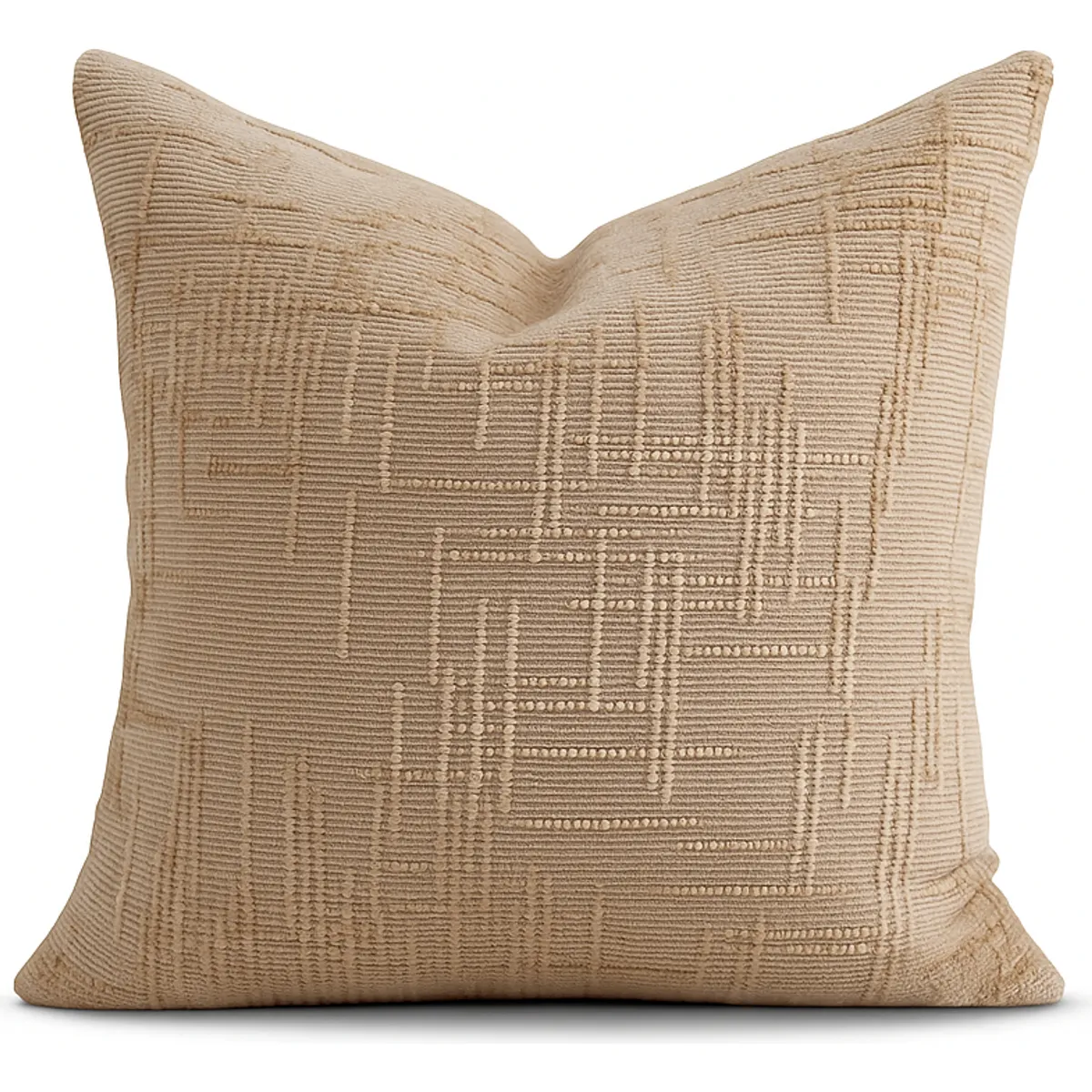 ARMONIA - Funda de cojín chenille crema decorativa 45x45 suave 744