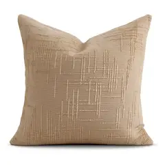 ARMONIA - Funda cojín 45x45 color crema textura chenille sofá cama 744