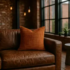 ARMONIA - Cubre cojín terracota chenille 45x45 diseño elegante sala CL 744