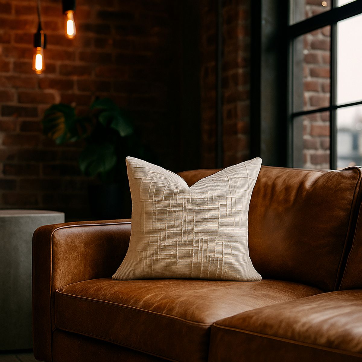 ARMONIA - Funda cojín 45x45 color beige textura chenille sofá cama 744